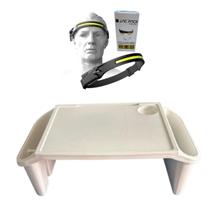 Bandeja Mesa Colo Apoio Comer Refeição Cama Suporte Notebook + Luminária Led