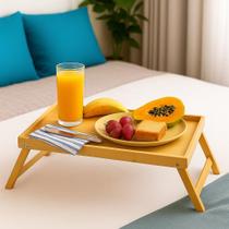 Bandeja mesa notebook bambu dobravel rustica apoio madeira cafe da manha cama sofa suporte home office multiuso luxo