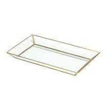 Bandeja metal/vidro espelho rectangle glass edges 35,5 x 21 x 3,5 cm