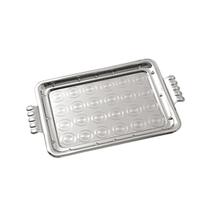 Bandeja Moderna Grande para Servir Café da Manhã Mesa Posta Decoração em Aço Inox