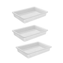 Bandeja Multiuso 7L Organizador Cozinha Plastico Branco 3un Bandeja Multiuso 7L Organizador Cozinha Plastico Branco 3un