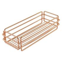Bandeja Multiuso Aramada Rosé Gold Porta Temperos Azeites Acessórios Condimentos Organizador Para Cozinha Banheiro Quarto