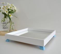 Bandeja Multiuso Bebê MDF P Espelho Resina Decoração B097