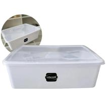 Bandeja Multiuso Com Tampa Carne Peixe Frango 8,75 Litros Bacias Cor Branco Container Orgazizador Cozinha Bandeja Multiuso Com Tampa Carne Peixe Frango 8,75 Litros Bacias Cor Branco Container Orgazizador Cozinha