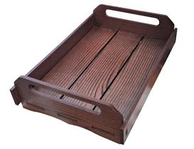 Bandeja Multiuso de HDF - 32 x 22 cm - Cor Ipê