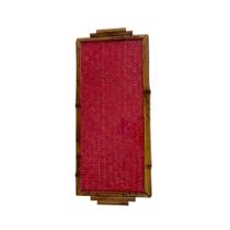 Bandeja Multiuso em Bambu e Vidro Palha Rosa 44x18cm