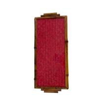 Bandeja Multiuso em Bambu e Vidro Palha Rosa 44x18cm