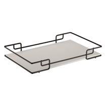 Bandeja Multiuso Hara Luana Tampo material sintético Bege 30x40 Cm
