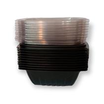 Bandeja Multiuso Preta com Tampa Transparente 1300ml Galvanotek G337 com 10 unidades Bandeja Multiuso Preta com Tampa Transparente 1300ml Galvanotek G337 com 10 unidades