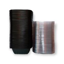 Bandeja Multiuso Preta com Tampa Transparente 1300ml Galvanotek G337 com 50 unidades Bandeja Multiuso Preta com Tampa Transparente 1300ml Galvanotek G337 com 50 unidades