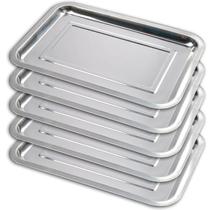 Bandeja Narkysus para laboratório dentário em aço inoxidável 35 cm x 26 cm (pacote com 5)