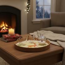 Bandeja Natalina em MDF 26cm Rena Merry Christmas - Sanson Brothers