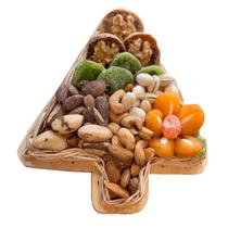 Bandeja Natalina Pinheirinho Com Castanhas e Frutas Secas