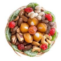 Bandeja Natalina Redonda Com Castanhas e Mix Frutas Secas Bandeja Natalina Redonda Com Castanhas e Mix Frutas Secas