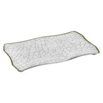 Bandeja Orgânica Vidro Espelho Branco Preto Bege Decor 25x15
