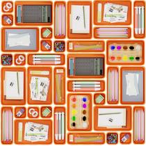 Bandeja Organizador de Cajones Giklux Juego de 45 Piezas Plástico Naranja