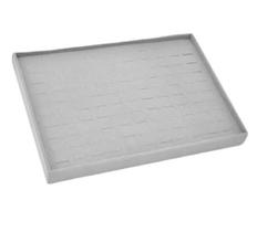 Bandeja Organizadora de Anéis em MDF - Veludo Sintético - Cinza - 35x24x3 cm