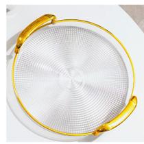 Bandeja Organizadora Decorativa Multiuso Servir Nórdica Com Alça Detalhe em Dourado Decoração Mesa Bandeja Organizadora Decorativa Multiuso Servir Nórdica Com Alça Detalhe em Dourado Decoração Mesa