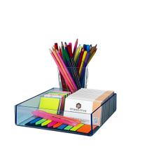 Bandeja Organizadora em Acrílico 3mm Azul com transparência (18,5 x 18,5 x 4,5cm)