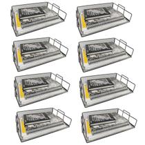 BANDEJA ORGANIZADORA EMPILHAVEL PORTA ARQUIVO PRETO Kit 8un BANDEJA ORGANIZADORA EMPILHAVEL PORTA ARQUIVO PRETO Kit 8un