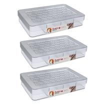 Bandeja Organizadora M Cristal Divisória Hana Porta Jóias Kit 3