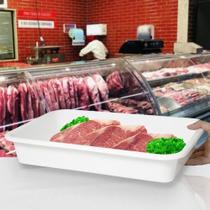 Bandeja Organizadora Plástica 6L Branca Retangular Para Carnes Alimentos Cozinha Restaurante Multiuso