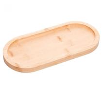 Bandeja Oval 24x11x1,5cm Bambu Lyor Nature Multiuso Petisqueira Buffet Mesa