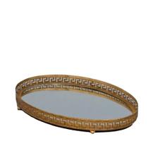 Bandeja Oval de Zamac com Espelho 52x33x5 cms - Rojemac