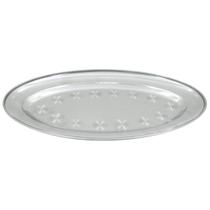 Bandeja Oval Em Aço Inox 29cm