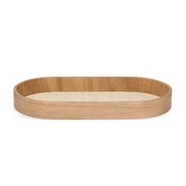 Bandeja Oval em MDF e Fibra Natural 45x24x5cm - Mart