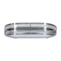Bandeja Oval em Metal Prata com Espelho Luxoria 32,5 cm