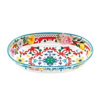 Bandeja Oval Flower & Lemon Em Melamina 32,5X23cm - Guzzini