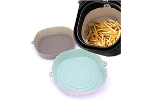 Bandeja Panela Forma Cesta De Silicone Para Airfryer 18cm Antiaderente Verde - WP