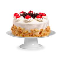 Bandeja Para Bolo Salgados C/ Pedestal Cor Branca 32x9cm