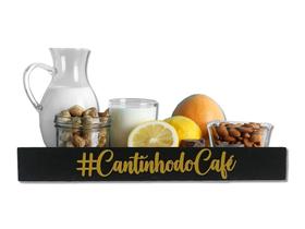Bandeja Para Café Reta Decorativo Cantinho Do Café Preto - babykidsstoreshop