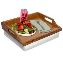 Bandeja para Cama Rossie Home em Madeira de Acácia com Almofada para Colo Bandeja para Cama Rossie Home em Madeira de Acácia com Almofada para Colo