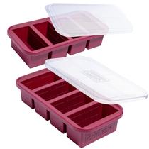 Bandeja para freezer Souper Cubes 250 ml de silicone com tampa, pacote com 2 unidades de cranberry Bandeja para freezer Souper Cubes 250 ml de silicone com tampa, pacote com 2 unidades de cranberry