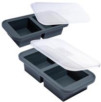 Bandeja para freezer Souper Cubes, 500 ml de silicone, pacote com 2 tampas Bandeja para freezer Souper Cubes, 500 ml de silicone, pacote com 2 tampas