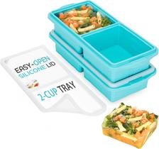 Bandeja para freezer Xomoo Silicone com tampa, pacote com 2 porções de 500 mL