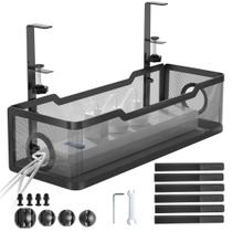 Bandeja para Gerenciamento de Cabos Cinati - Metal Preto para Mesa