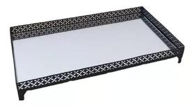 Bandeja Para Lavabo Linha Flores Preta Com Espelho Mmdecor Bandeja Para Lavabo Linha Flores Preta Com Espelho Mmdecor