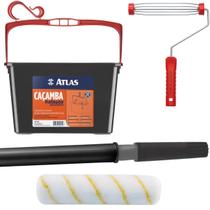 Bandeja Para Pintura 10L Com Alça + Suporte Garfo + Rolo de Pintura 23cm Poliamida + Cabo Extensor 1,28m Bandeja Para Pintura 10L Com Alça + Suporte Garfo + Rolo de Pintura 23cm Poliamida + Cabo Extensor 1,28m