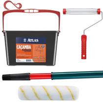 Bandeja Para Pintura 10L Com Alça + Suporte Garfo + Rolo de Pintura 23cm Poliamida + Cabo Prolongador 2m Bandeja Para Pintura 10L Com Alça + Suporte Garfo + Rolo de Pintura 23cm Poliamida + Cabo Prolongador 2m