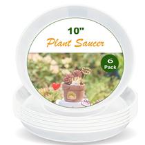 Bandeja para pires de plantas LWALRS de 25 cm, pacote com 6 unidades, plástico transparente Bandeja para pires de plantas LWALRS de 25 cm, pacote com 6 unidades, plástico transparente