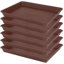 Bandeja para pires de plantas VUWEZ retangular de 11 x 9 polegadas de plástico, pacote com 6