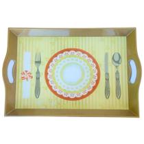 Bandeja Para Servir Refeições Retangular Com Alças 49x32x6cm Saldão