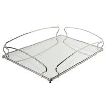Bandeja Paris 43Cm Prateada Espelhada - Decoradeira Bandeja Paris 43Cm Prateada Espelhada - Decoradeira