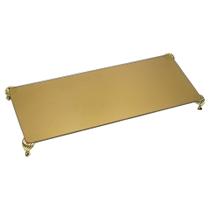 Bandeja Pé Vidro Dourado P/ Lavabo Banheiro Sala Mesa 25x10