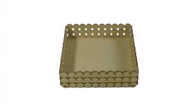 Bandeja Pérolas Quadrada 15x15x5cm Lisa - MDF a Laser para Decoração Bandeja Pérolas Quadrada 15x15x5cm Lisa - MDF a Laser para Decoração
