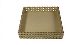 Bandeja Pérolas Quadrada 20x20x5cm Lisa - MDF a Laser - Decoração e Utilidade Bandeja Pérolas Quadrada 20x20x5cm Lisa - MDF a Laser - Decoração e Utilidade